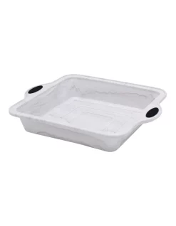 Outlet π The Cooks Collective Marble Square Baking Pan In White π