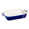 Promo ???? Staub Rectangle Gratin Dish 27X20cm Blue ????