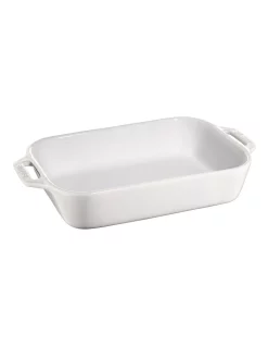 Promo 💯 Staub Rectangle Gratin Dish 27X20cm White 😍
