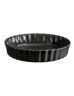 Discount 🎁 Emile Henry Deep Flan Dish 24cm/1.15L Charcoal 😀