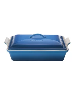 Deals ✔️ Le Creuset Heritage Covered Rectangular Dish 33cm Marseille Blue ❤️