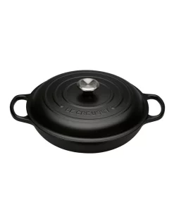 New 🔥 Le Creuset Signature 30cm Cast Iron Shallow Casserole Black ✔️
