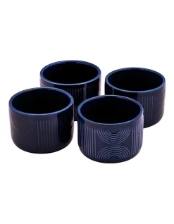 New 💯 Maxwell & Williams Arc Ramekins 10x7cm Set Of 4 Indigo Blue Gift Boxed ✨