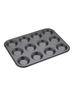 Flash Sale 🥰 MasterCraft Crusty Bake 32cm 12-Cup Shallow Baking Pan Carbon 😉