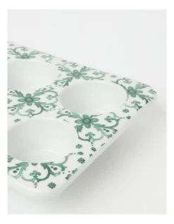 Flash Sale ???? Heritage Valencia Muffin Tray 6 Cup 26 X 20.5 X 4cm In White/Green ???? -Appetito Shop unnamed file 552