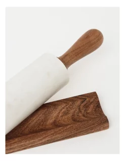 Promo ⭐ Heritage Marble And Acacia Rolling Pin With Stand 👏 -Appetito Shop unnamed file 575