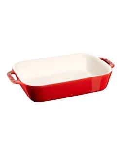 Buy 🎁 Staub Ceramic Gratin Rectangular 27x20cm In Cherry 😀