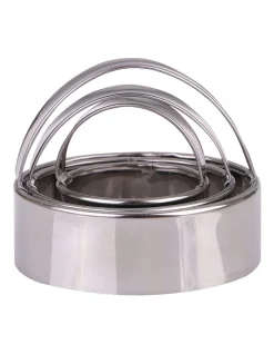 Flash Sale 𧨠Appetito Stainless Steel Plain Scone Cutters With Handle Set 3 π